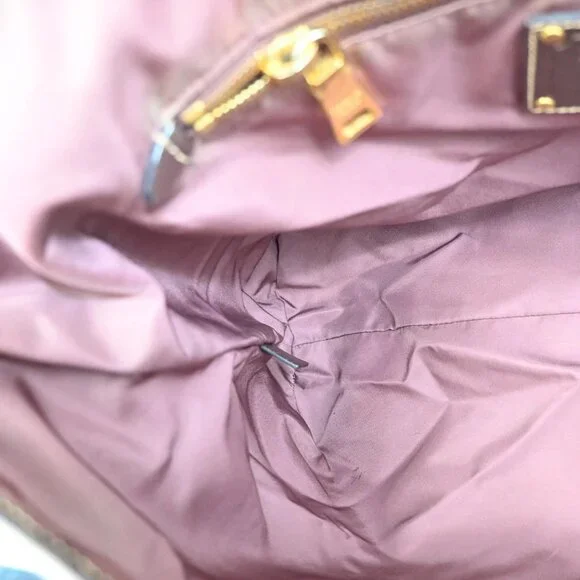 PRADA Logo Tote Shoulder Tote Bag Nylon Saffiano Leather Pink Red GHW 88KC483 - Picture 9 of 15